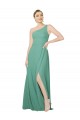Argent islandais Trapèze Sans bretelle Mousseline Longue Robes demoiselle d'honneur Grossiste