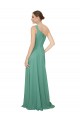 Argent islandais Trapèze Sans bretelle Mousseline Longue Robes demoiselle d'honneur Grossiste
