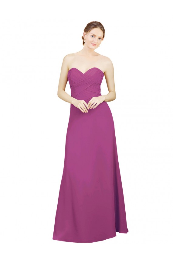 Baie sauvage Trapèze Mousseline Longue Robes demoiselle d'honneur Grossiste