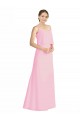 Barely Rose Trapèze Bretelles spaghetti Mousseline Longue Robes demoiselle d'honneur Grossiste