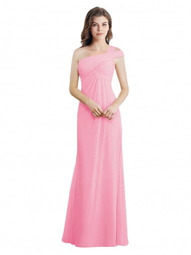 Barely Rose Trapèze Mousseline Longue Robes demoiselle d'honneur Grossiste