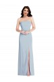 Bleu ciel clair Trapèze Sans bretelle Crêpe Stretch Longue Formelles Robes demoiselle d'honneur / Robes de soirée / Robes de bal Grossiste
