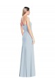Bleu ciel clair Trompette Sans bretelle Crêpe Stretch Longue Robes demoiselle d'honneur / Robes de bal Grossiste