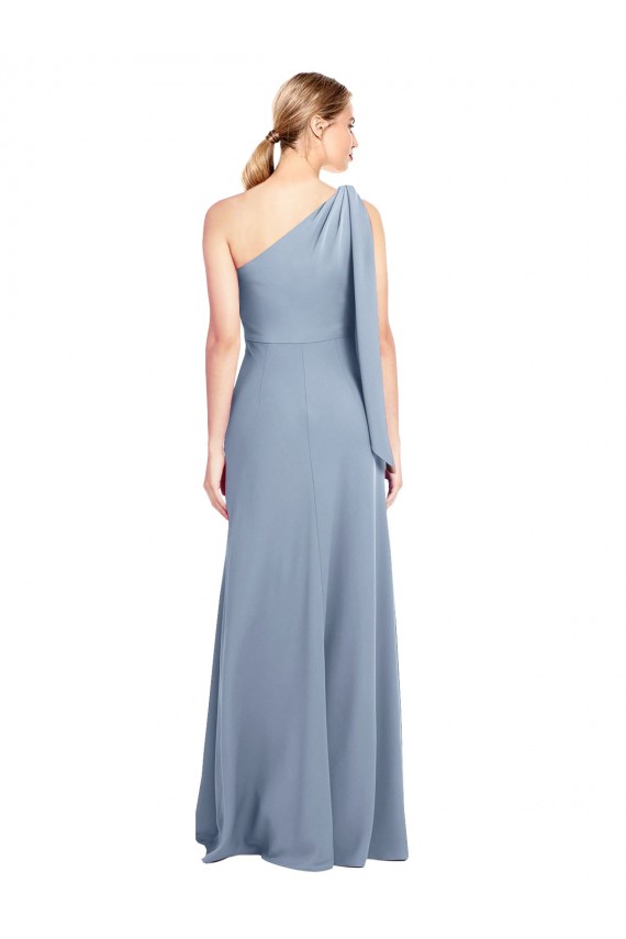 Bleu fumée Fourreau Crêpe Stretch Longue Formelles Robes demoiselle d'honneur / Robes de soirée / Robes de bal Grossiste