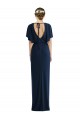 Bleu marine foncé Fourreau Bateau Spandex Longue Robes demoiselle d'honneur / Robes de bal Grossiste
