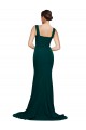Fourreau Col Carré Balayage train Crêpe Stretch Longue Robes demoiselle d'honneur / Robes de bal Grossiste