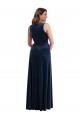 Bleu marine foncé Fourreau Col V Velours Stretch Longue Formelles Robes demoiselle d'honneur / Robes de soirée / Robes de bal Grossiste