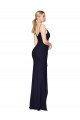 Bleu marine foncé Sirène Bretelles spaghetti Mousseline Longue Formelles Robes demoiselle d'honneur / Robes de soirée / Robes de bal Grossiste