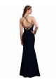 Bleu marine foncé Sirène Licou Mousseline Longue Robes demoiselle d'honneur Grossiste