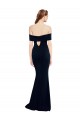 Bleu marine foncé Sirène Épaule Dénudée Crêpe Stretch Longue Formelles Robes demoiselle d'honneur / Robes de soirée / Robes de bal Grossiste