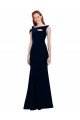 Bleu marine foncé Sirène Épaule Dénudée Crêpe Stretch Longue Formelles Robes demoiselle d'honneur / Robes de soirée / Robes de bal Grossiste