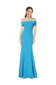 Bleu paon Fourreau Épaule Dénudée Crêpe Stretch Longue Formelles Robes demoiselle d'honneur / Robes de soirée / Robes de bal Grossiste