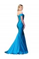 Bleu paon Sirène Épaule Dénudée Satiné Longue Formelles Robes demoiselle d'honneur / Robes de soirée / Robes de bal Grossiste