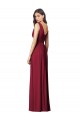 Bleu roi Trapèze Col V Mousseline Longue Robes demoiselle d'honneur Grossiste