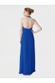Bleu roi Trapèze Licou Mousseline Longue Robes demoiselle d'honneur Grossiste