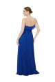 Bleu roi Trapèze Sans bretelle Mousseline Longue Robes demoiselle d'honneur Grossiste