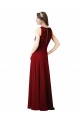Bordeaux Fourreau Licou Mousseline Longue Robes demoiselle d'honneur Grossiste