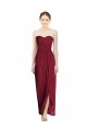 Bordeaux Fourreau Mousseline Longue Robes demoiselle d'honneur Grossiste