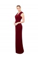 Bordeaux Sirène Col V Mousseline Longue Robes demoiselle d'honneur / Robes de bal Grossiste