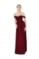 Bordeaux Sirène Épaule Dénudée Mousseline Longue Formelles Robes demoiselle d'honneur / Robes de soirée / Robes de bal Grossiste