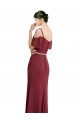 Bordeaux Trapèze Bretelles spaghetti Mousseline Longue Robes demoiselle d'honneur Grossiste