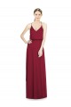 Bordeaux Trapèze Col V Mousseline Longue Robes demoiselle d'honneur Grossiste