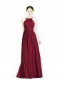 Bordeaux Trapèze Licou Mousseline Longue Robes demoiselle d'honneur Grossiste