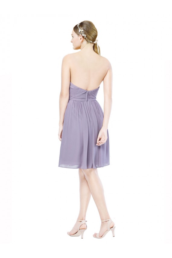 Bordeaux Trapèze Mousseline Courte Robes demoiselle d'honneur / Robes de cocktail Grossiste