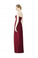 Bordeaux Trapèze Mousseline Longue Robes demoiselle d'honneur Grossiste