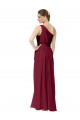Bordeaux Trapèze Mousseline Longue Robes demoiselle d'honneur Grossiste
