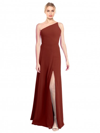 Bordeaux Trapèze Mousseline Longue Robes demoiselle d'honneur Grossiste
