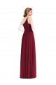 Bordeaux Trapèze Mousseline Longue Robes demoiselle d'honneur Grossiste