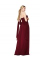 Bordeaux Trapèze Sans bretelle Mousseline Longue Formelles Robes demoiselle d'honneur / Robes de soirée / Robes de bal Grossiste