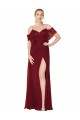 Bordeaux Trompette Épaule Dénudée Mousseline Longue Formelles Robes demoiselle d'honneur / Robes de soirée / Robes de bal Grossiste