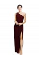 Bordeaux foncé Fourreau Crêpe Stretch Longue Formelles Robes demoiselle d'honneur / Robes de soirée / Robes de bal Grossiste