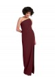 Bordeaux foncé Fourreau Crêpe Stretch Longue Formelles Robes demoiselle d'honneur / Robes de soirée / Robes de bal Grossiste