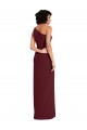 Bordeaux foncé Fourreau Crêpe Stretch Longue Formelles Robes demoiselle d'honneur / Robes de soirée / Robes de bal Grossiste