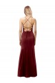 Bordeaux foncé Sirène Licou Col Haut Crêpe Stretch Longue Formelles Robes demoiselle d'honneur / Robes de soirée / Robes de bal Grossiste