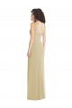 Champagne Trompette Col Carré Crêpe Stretch Longue Formelles Robes demoiselle d'honneur / Robes de soirée / Robes de bal Grossiste