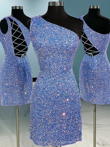 Couleur affichée Fourreau Courte Paillettes Velours Courte Robes de bal Grossiste