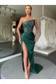 Couleur affichée Fourreau Sans bretelle Balayage train Paillettes Velours Longue Robes de bal Grossiste