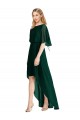 Evergreen Trapèze Col rond Mousseline Longue Asymétrique Robes demoiselle d'honneur Grossiste
