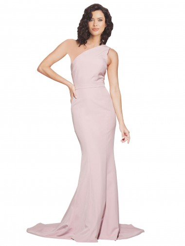 Fourreau Balayage train Crêpe Stretch Longue Robes demoiselle d'honneur / Robes de bal Grossiste