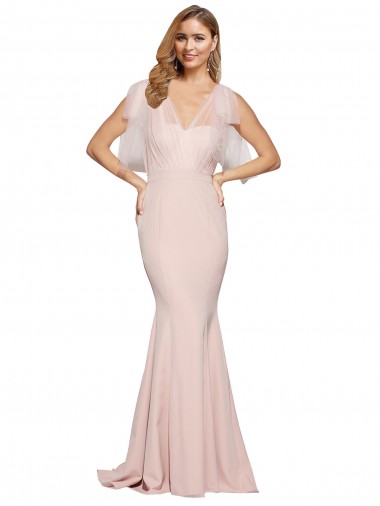 Fourreau Crêpe Stretch Tulle Longue Formelles Robes demoiselle d'honneur / Robes de soirée / Robes de bal Grossiste
