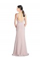 Fourreau Licou Col Haut Mousseline Longue Robes demoiselle d'honneur Grossiste