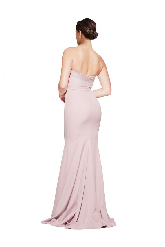 Fourreau Sans bretelle Balayage train Crêpe Stretch Longue Formelles Robes demoiselle d'honneur / Robes de soirée / Robes de bal Grossiste