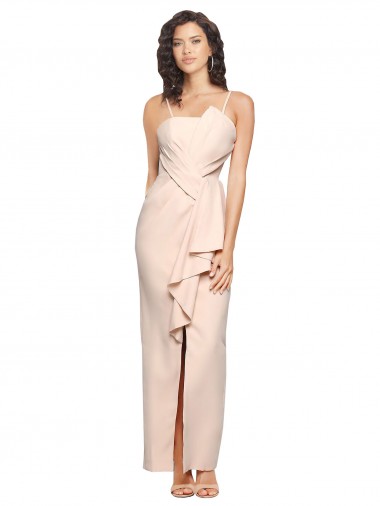 Fourreau Sans bretelle Crêpe Stretch Longue Robes demoiselle d'honneur / Robes de bal Grossiste