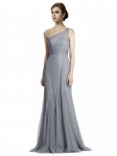 Gris ardoise Sirène Tulle Longue Robes demoiselle d'honneur Grossiste