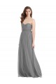 Gris ardoise Trapèze Tulle Longue Robes demoiselle d'honneur Grossiste