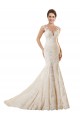 Ivoire & Champagne Sirène Illusion Dentelle Robes de mariée Grossiste